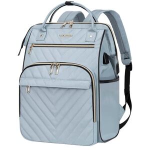 VANKEAN 17 Inch Laptop Backpack for Women wiyh Port & RFID Pockets, Light Blue